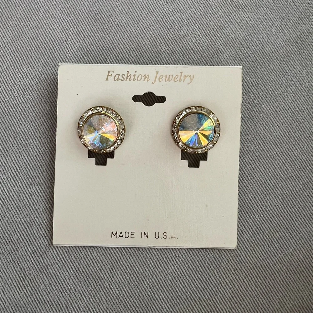 Fashion Jewelry Elegant Silver Crystal Earrings